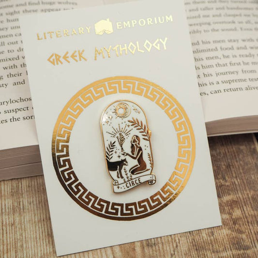 Circe Enamel Gold Pin Badge - Greek Mythology Collection / Κονκάρδα Κίρκη - Diavazo Greek Books