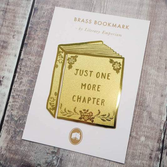 Just One More Chapter Brass Bookmark - Diavazo Greek Books