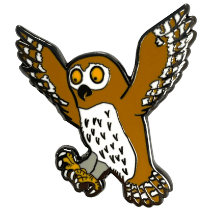 Owl Character Pin Badge / Κονκάρδα Γκρούφαλο Κουκουβάγια - Diavazo Greek Books
