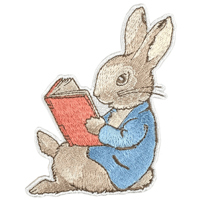 Peter Rabbit Reading Sew / Iron On Patch - Diavazo Greek Books