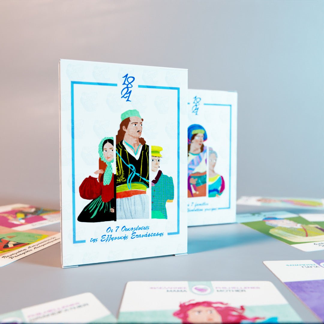 Card Game: Happy Families of the Greek Revolution (bilingual) - Diavazo Greek Books