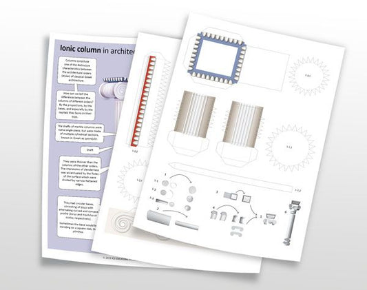 Monuments of Ancient Greece: Ionic Column (3D Educational Papercraft Kit) - Diavazo Greek Books
