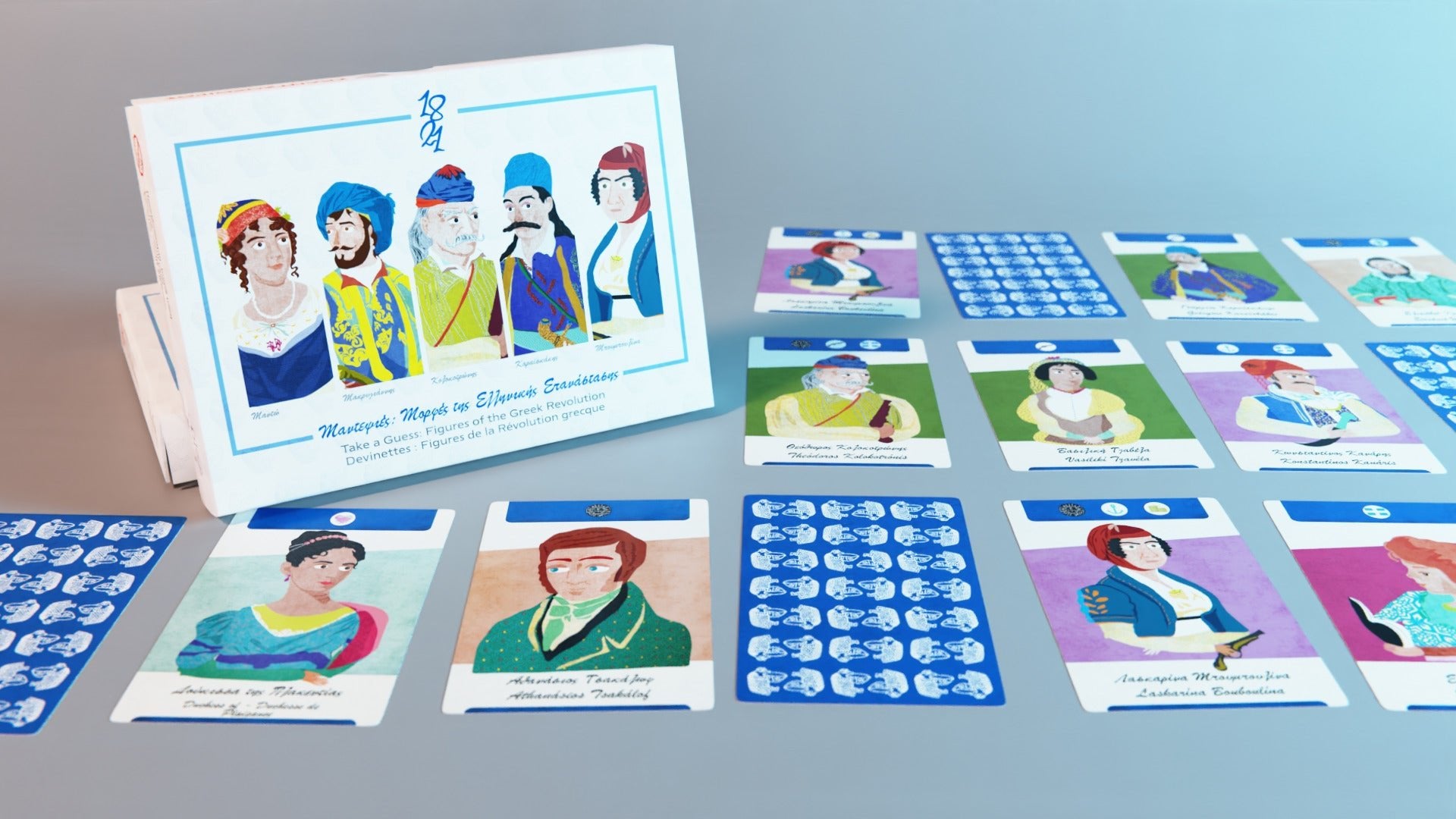 Take a Guess: Figures of the Greek Revolution - Card Guessing Game (trilingual) - Diavazo Greek Books